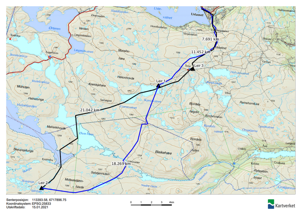 Kart telttur over Hardangervidda